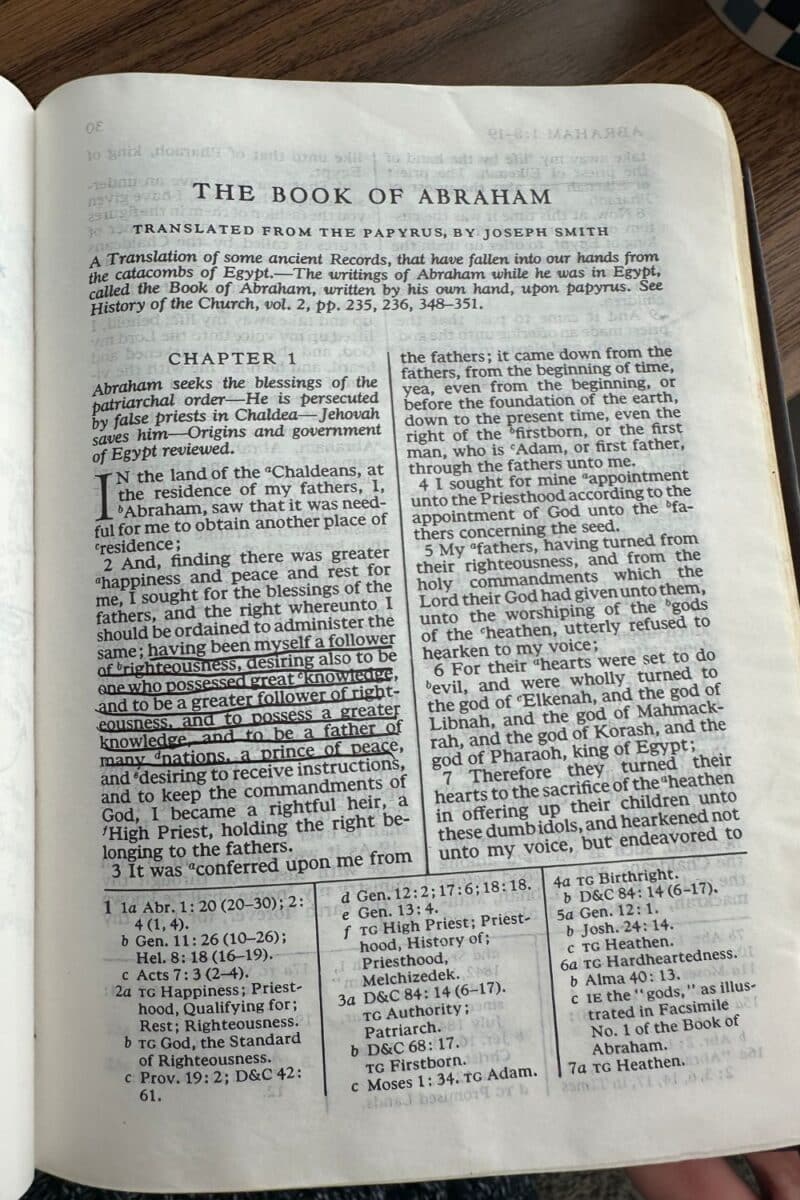 The Book of Abraham: Proving Joseph Smith Was a Fraud 5 The book of Abraham chapter 1.